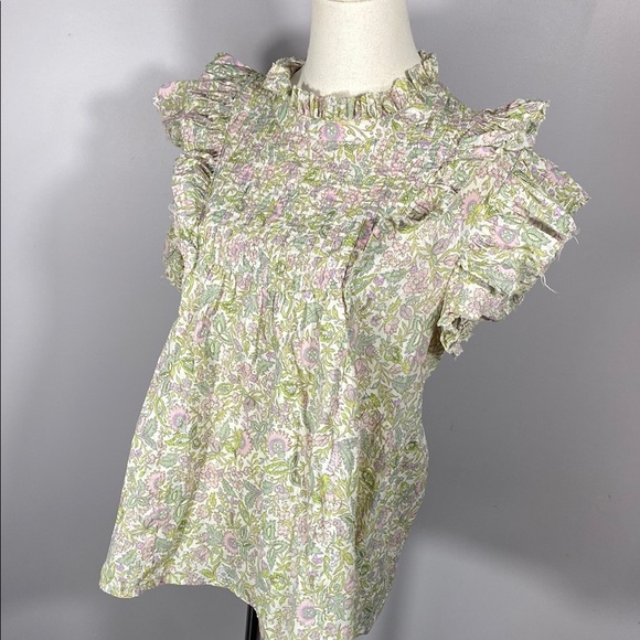 House of Harlow Floral Josepha Pastel Ruffle Blouse size medium - Picture 8 of 11